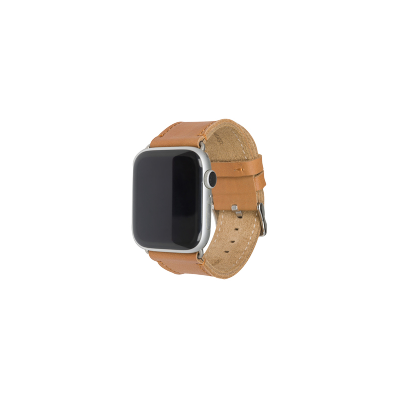 dbramante1992 Copenhagen Watch Strap Dark Saddle Brown Silver for Apple Watch 42/44mm (Compatible with Apple Watch 42/44/45mm)