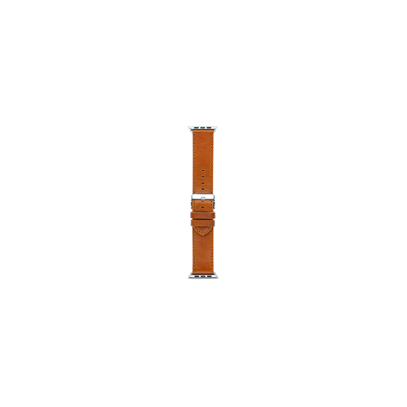 dbramante1992 Copenhagen Watch Strap Dark Saddle Brown Silver for Apple Watch 42/44mm (Compatible with Apple Watch 42/44/45mm)