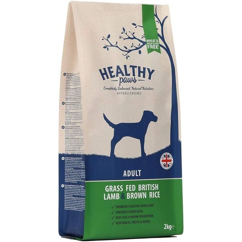 Healthy Paws Grass Fed British Lamb & Brown Rice Adult 2kg