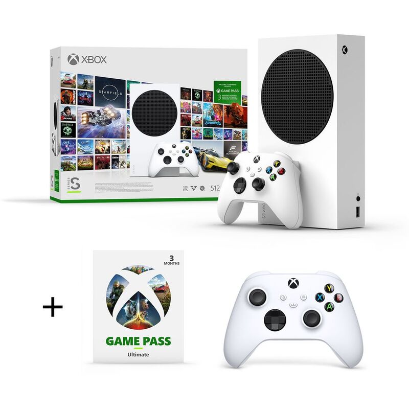 Microsoft Xbox Series S Digital 512GB Console + Game Pass Ultimate - 3 Month + Microsoft Wireless Controller White for Xbox Series/One