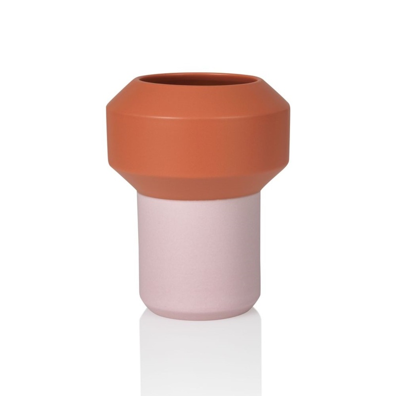 Lucie Kaas Fumario Ceramic Vase - Orange/Pink - 20.5 cm