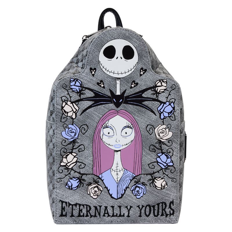 Loungefly! Leather Disney Nightmare Before Christmas Jack And Sally Eternally Mini Backpack