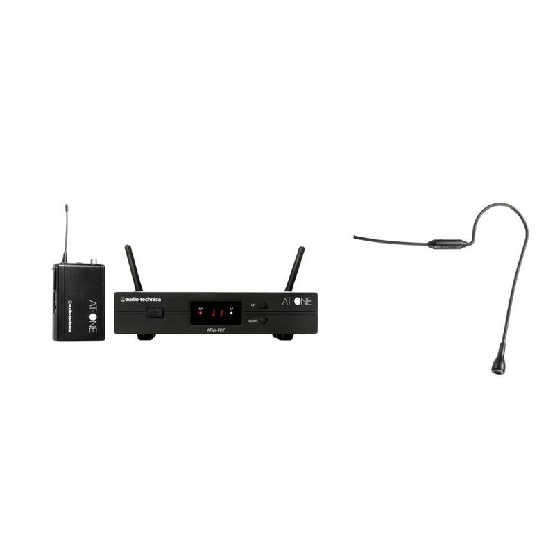 Audio Technica ATW-11HH2 Beltpack Wireless System + PRO92CW Head Worn Bundle - Black