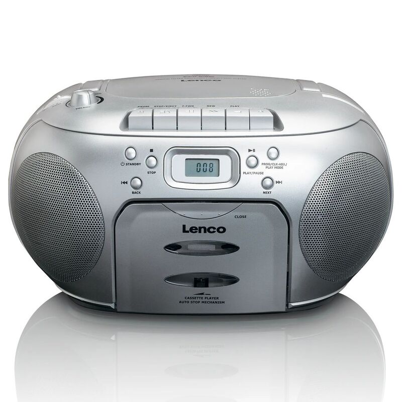Lenco SCD-420SI Portable CD Cassette FM Radio Player - Silver Lenco SCD-420SI Portable CD Cassette FM Radio Player - Silver