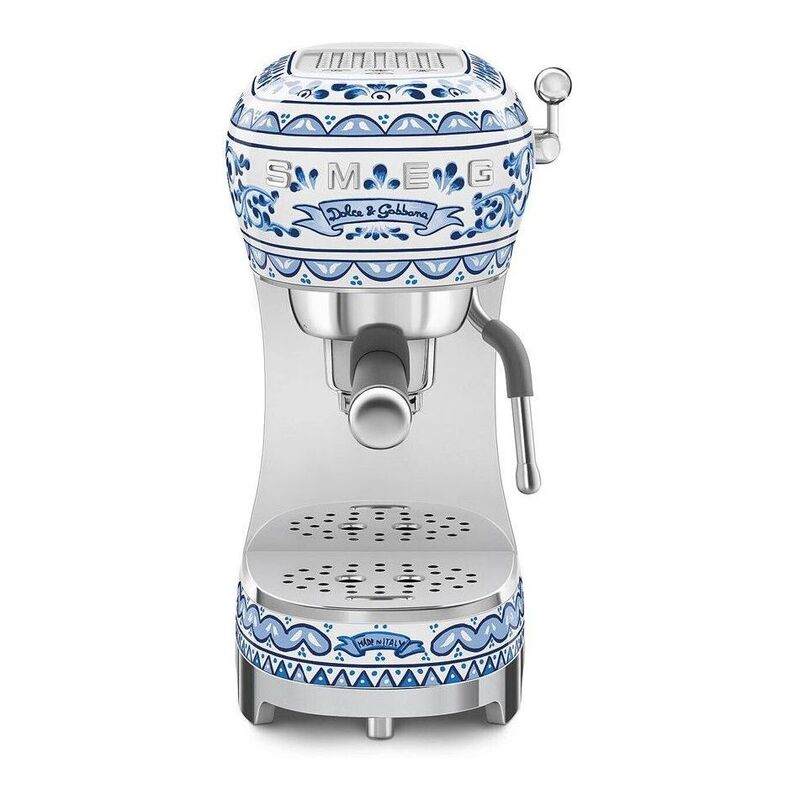 SMEG Espresso Coffee Machine 1.1L - Dolce & Gabbana Blue Mediterranio