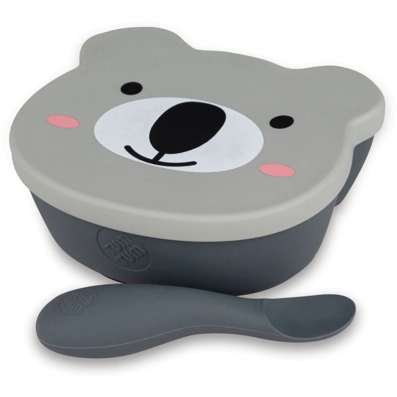 Tum Tum Baby Suction Bowl & Spoon Set - Grey