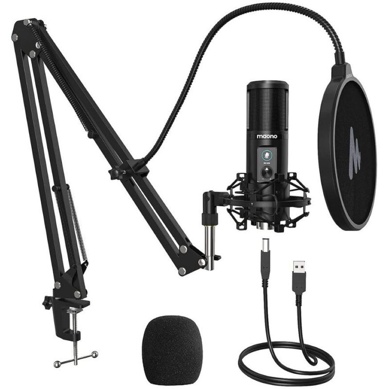 Maono AU-PM421 Large Diaphragm Condenser USB Microphone - Black