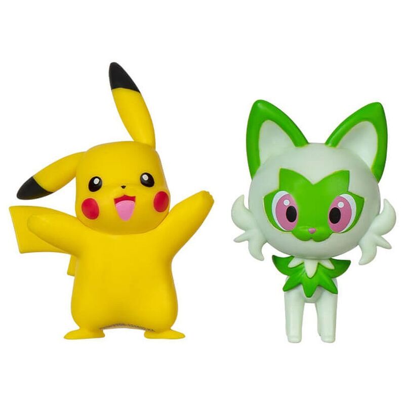 Jazwares Pokemon Pikachu & Sprigatito - Battle Figure (Pack Of 2) - Generation Ix Pkw3355