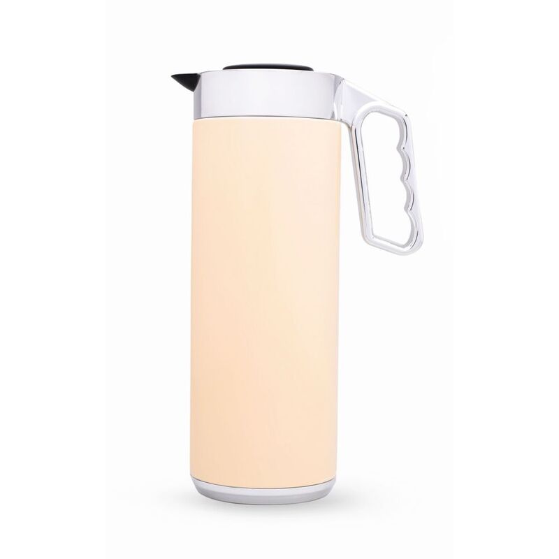 Roomours 1L Vacuum Flask - Light Orange & Chrome