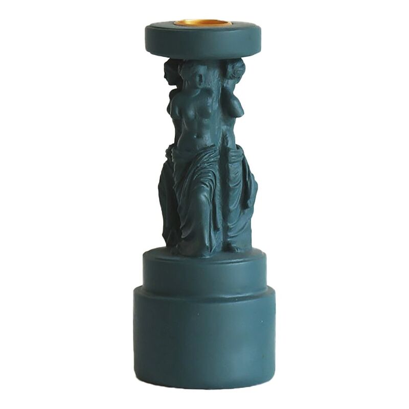 Roomours Scultura Sculpture Candle Holder - Green (10 x 10 x 26 cm)