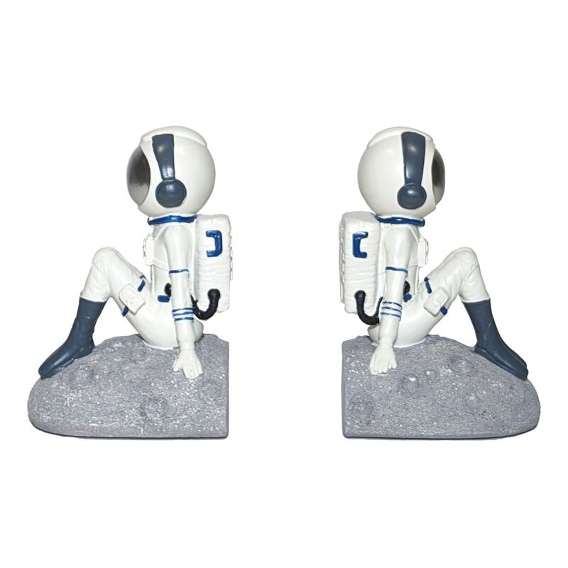 Roomours Astronaut Woman Bookends - Resin Blue (Set of 2) (23.5 x 21 cm)