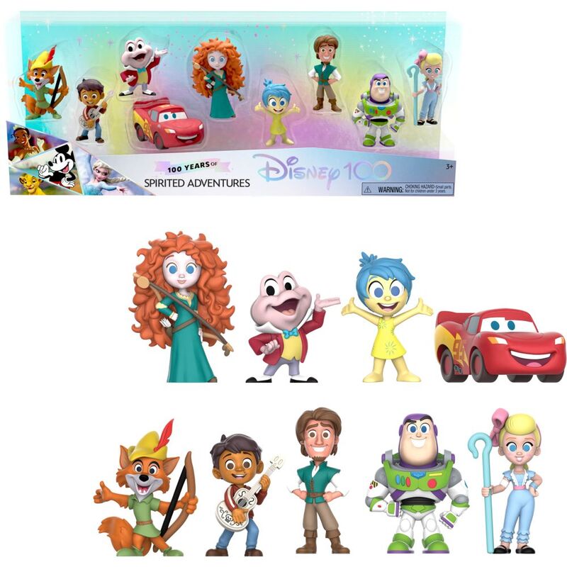 Disney 100 Celebration Figures 100 Years Of Spirited Adventures (Pack of 8)