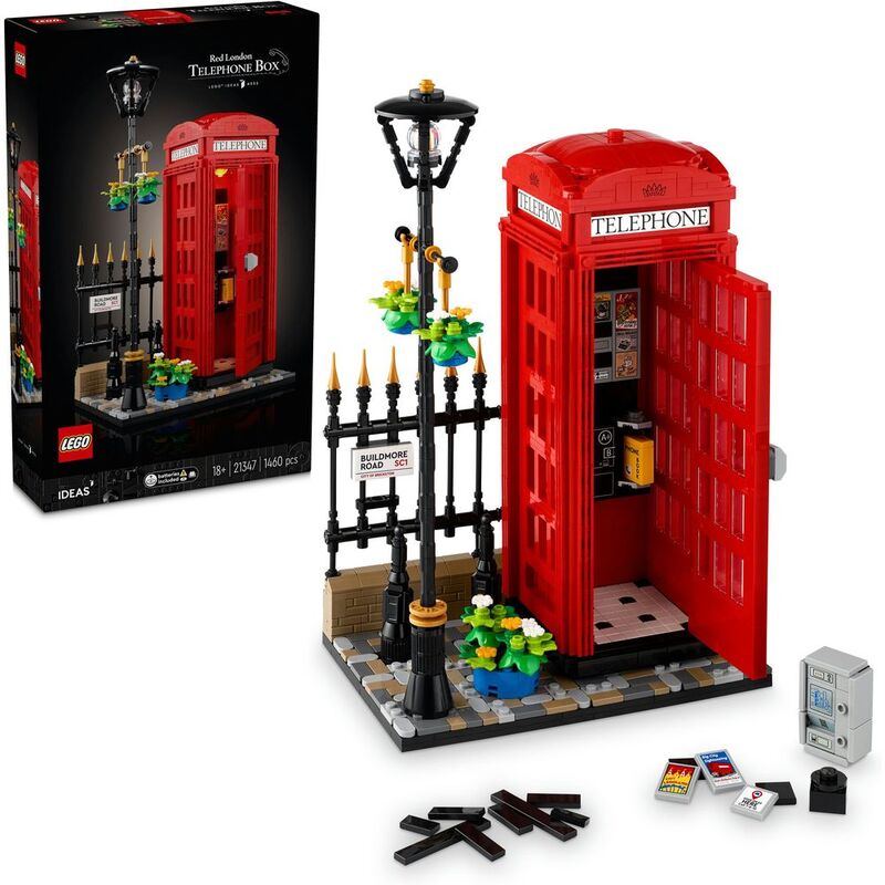 LEGO Ideas Red London Telephone Box Set 21347 Building Set (1460 pieces)