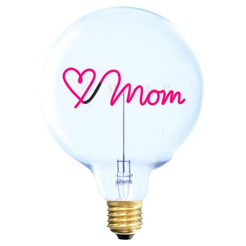 Message in the Bulb 904157Rx Love Mom LED Light Bulb (6 Volt) - Clear Glass - Red Light