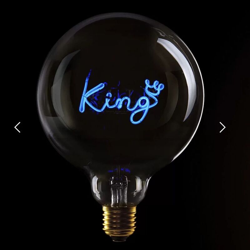 Message in the Bulb 904068B King LED Light Bulb (6 Volt) - Clear Glass - Blue Light