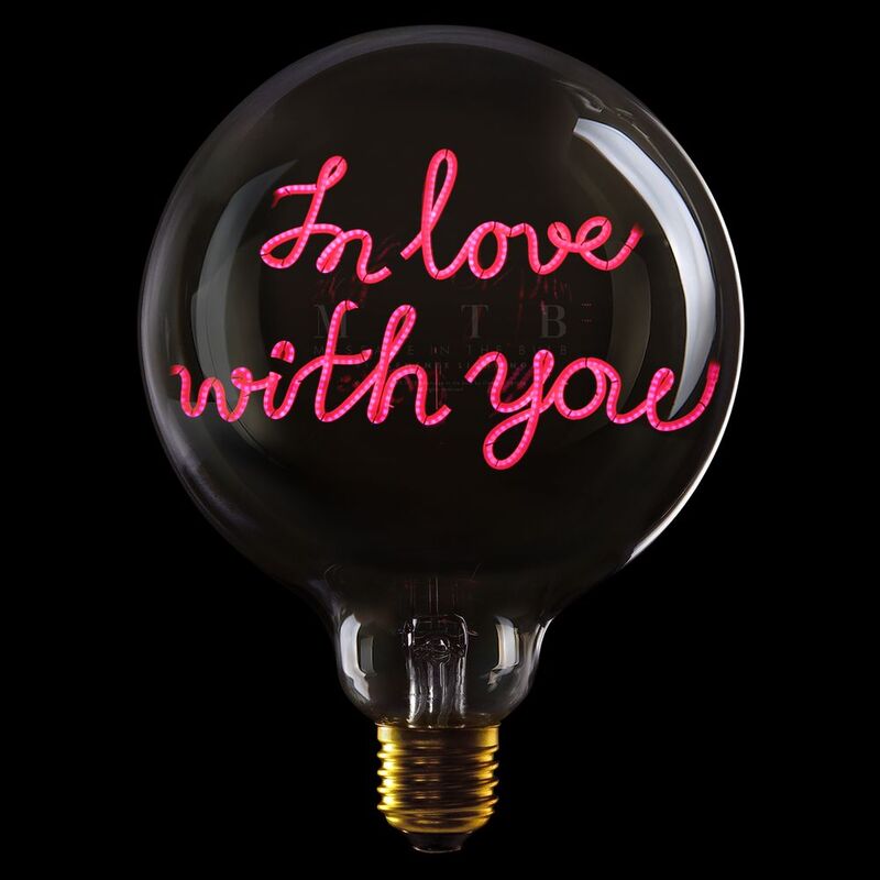 Message In The Bulb - 904077RX In Love with You LED Light Bulb (6 Volt) - Clear Glass - Red Light