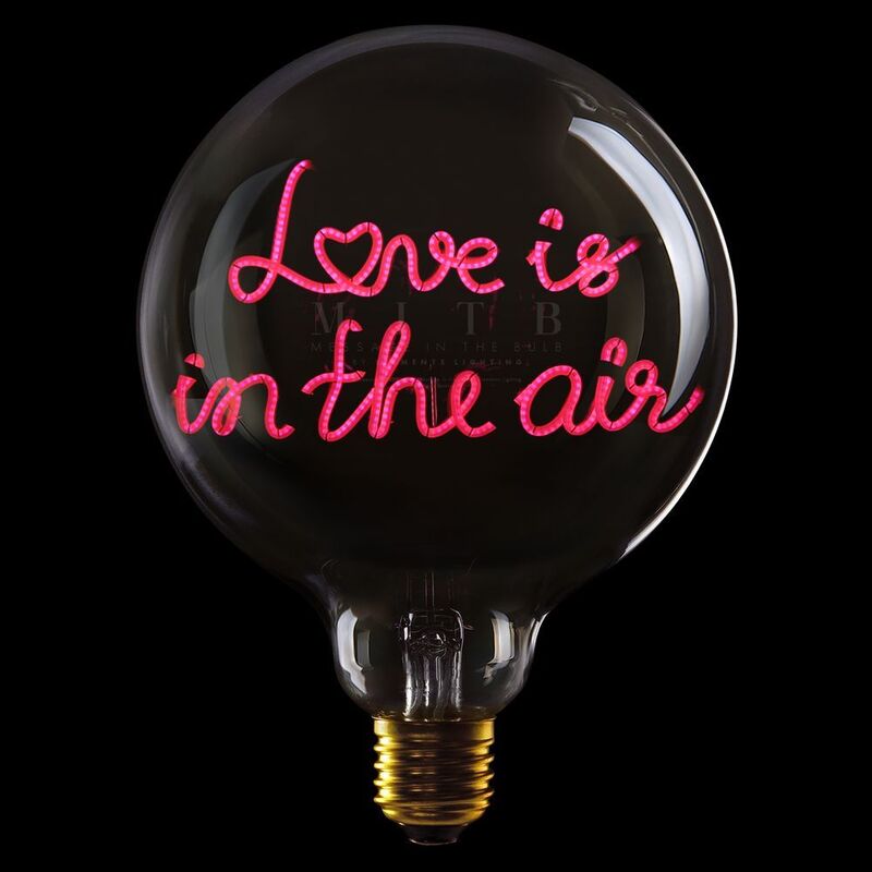 Message in the Bulb 904078RX Love Is In The Air LED Light Bulb (6 Volt) - Clear Glass - Red Light