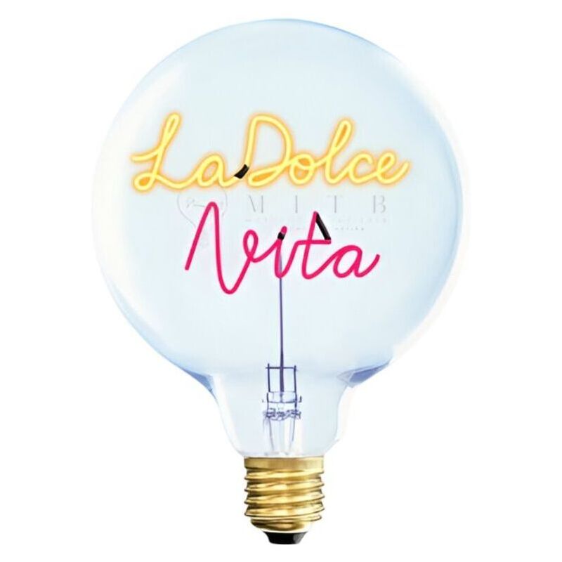 Message In The Bulb - 904119Arx La Dolce Vita LED Light Bulb (6 Volt) - Clear Glass - Amber & Red Light