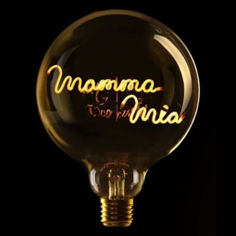 Message in the Bulb 904178 Mama Mia LED Light Bulb (6 Volt) - Amber Glass - 2200K Light