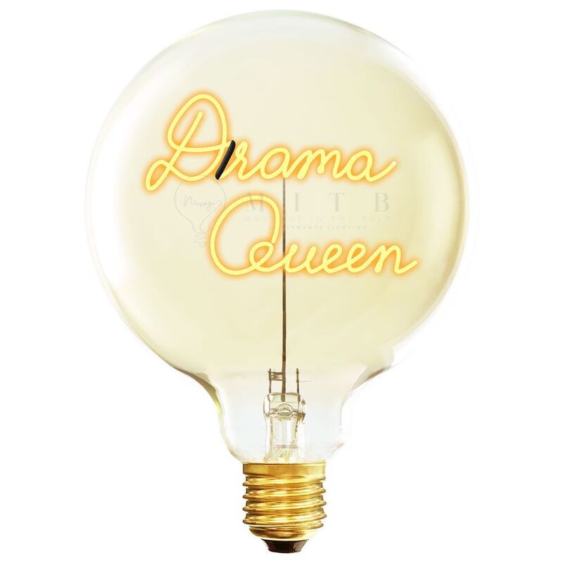 Message In The Bulb - 904251 Drama Queen LED Light Bulb (6 Volt) - Amber Glass - 2200K Light Message In The Bulb - 904251 Drama Queen LED Light Bulb (6 Volt) - Amber Glass - 2200K Light