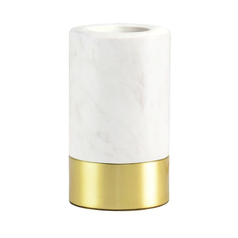 Message in the Bulb 306011G Romance Lamp Base - White Marble (Type G Plug)