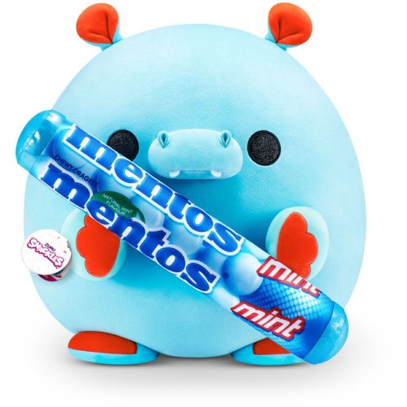 Snackles Series 2 Hippo Holding Plush Mentos Mint Flavour