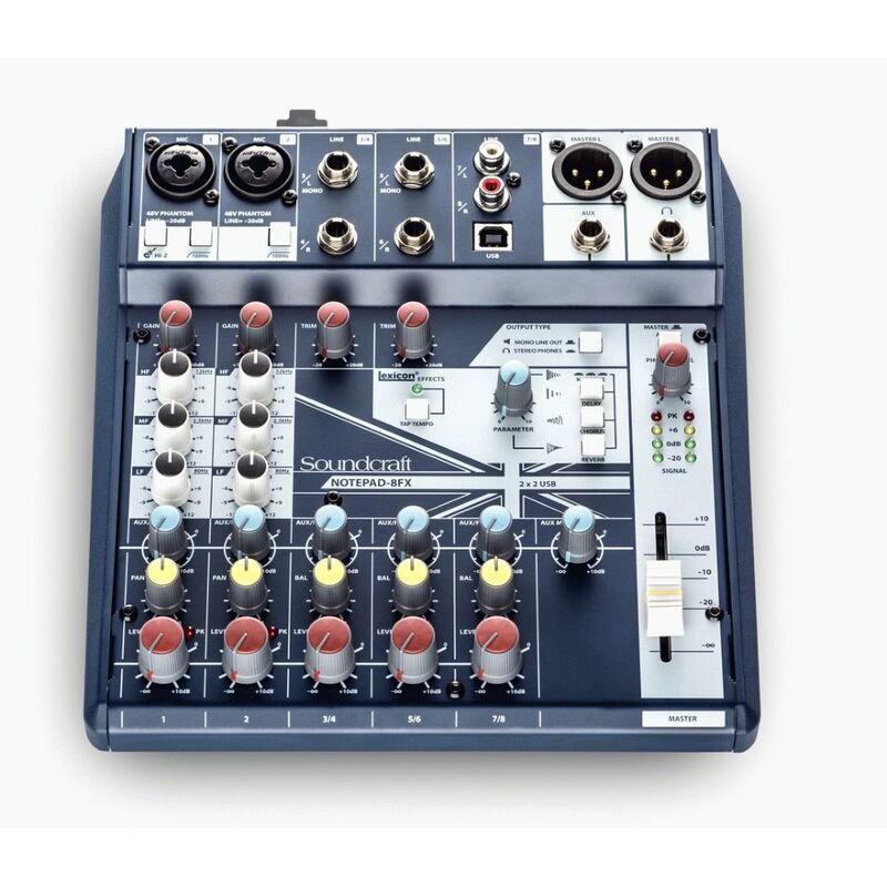 Soundcraft Notepad-8FX Notepad 8 Channel Desktop Mixer with USB And Lexicon Effects