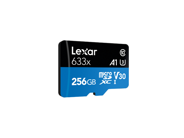 Lexar 256GB Lexar High-Performance 633X MicroSDXC UHS-I With SD Adapter/ Up To 100MB/S Read 45MB/S Write C10 A1 V30 U3