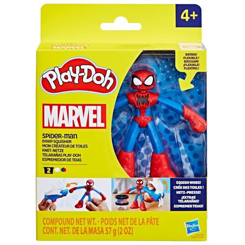 Play-Doh Marvel Spiderman Thwip Squisher Set With Bendy Action Figure