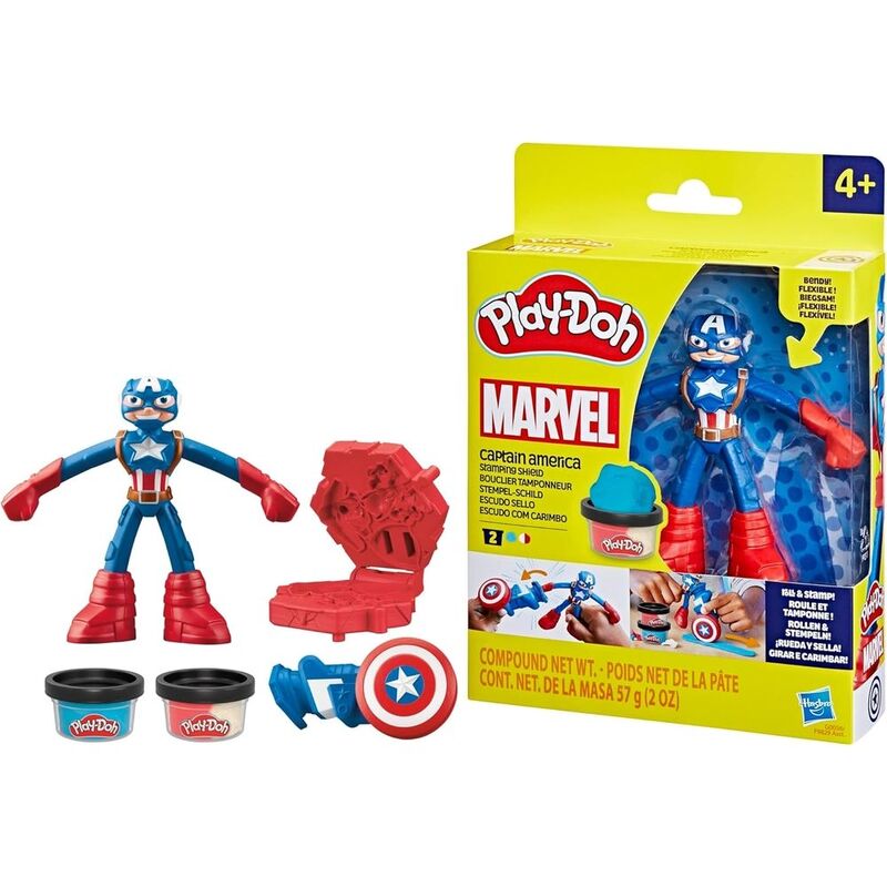 Play-Doh Marvel Captain America Stamping Shield with Bendy Action Figure Play-Doh Marvel Captain America Stamping Shield with Bendy Action Figure