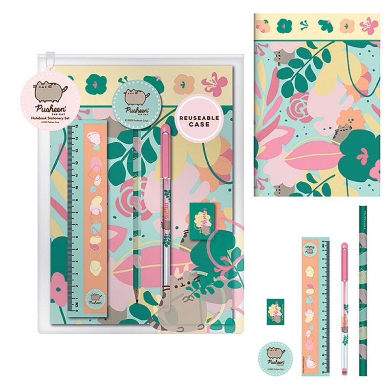 Pyramid Pusheen Botanical Exercise Book Stationery Set