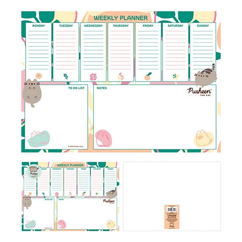 Pyramid Pusheen Botanical A4 Desk Pad