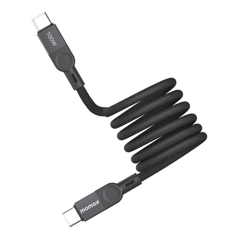 Momax Elite Mag Link 100W USB-C To USB-C Magnetic Cable 2M - Black Momax Elite Mag Link 100W USB-C To USB-C Magnetic Cable 2M - Black