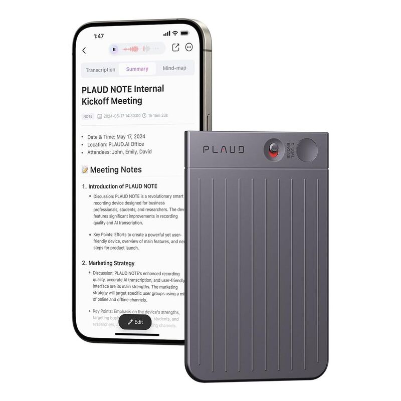 PLAUD Note AI Voice Recorder - Black