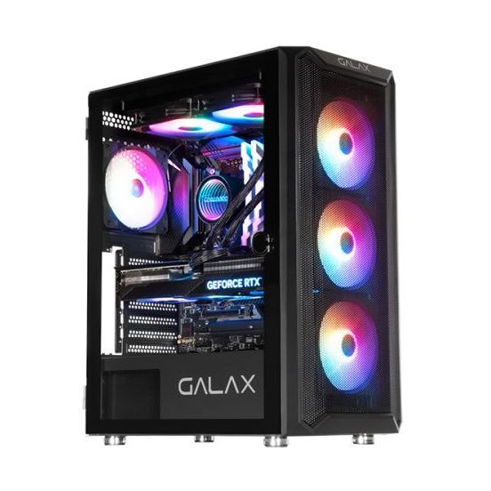 ANIGMA Pre-built Gaming Desktop i5-14400F/B760M-K D4 Motherboard/16GB RAM/1TB SSD/RTX 3050/Air Cooler/500W PSU/GALAX CASE REVOLUTION 07 4 FAN BLACK...