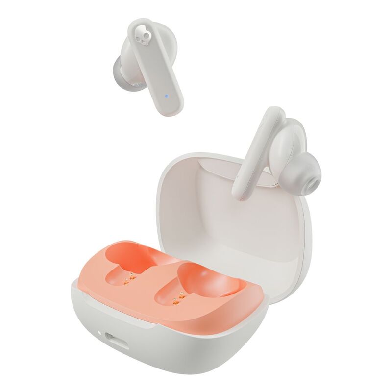 Skullcandy Smokin Buds True Wireless In-Ear Earbuds - Bone/Orange Glow