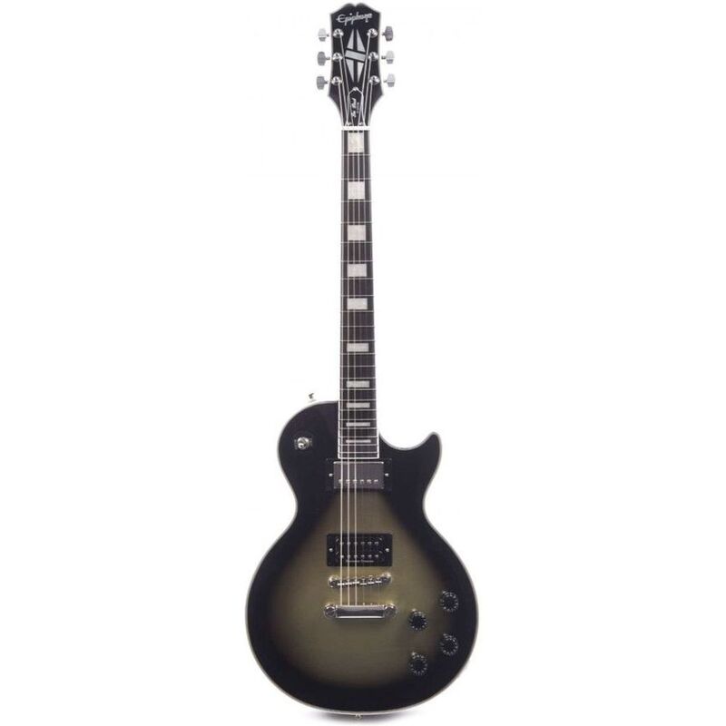 Epiphone EILPCAJV3ASBNH3 Adam Jones Les Paul Custom Art Collection Electric Guitar - Julie Heffernan's 'Not Dead Yet' Antique Silverburst