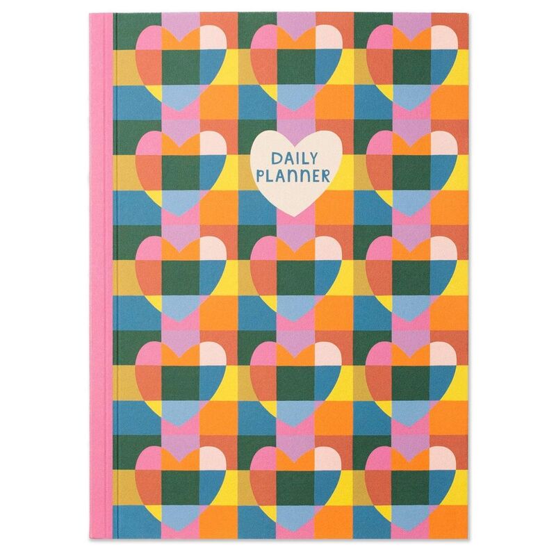 Raspberry Blossom Rainbow Hearts Daily Planner