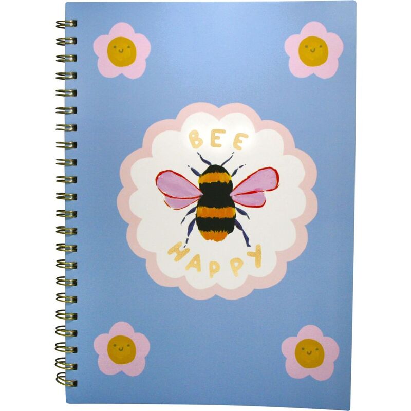 Eleanor Bowmer A4 Bee Happy Sprial Bound Notebook