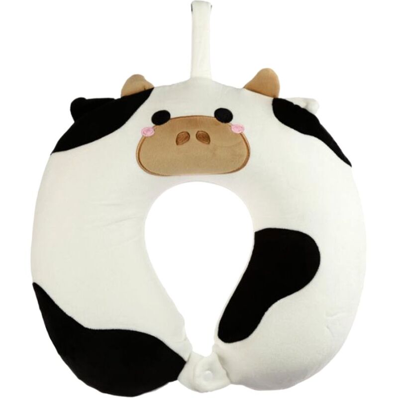 Puckator Relaxeazzz Cow Plush Memory Foam Travel Pillow