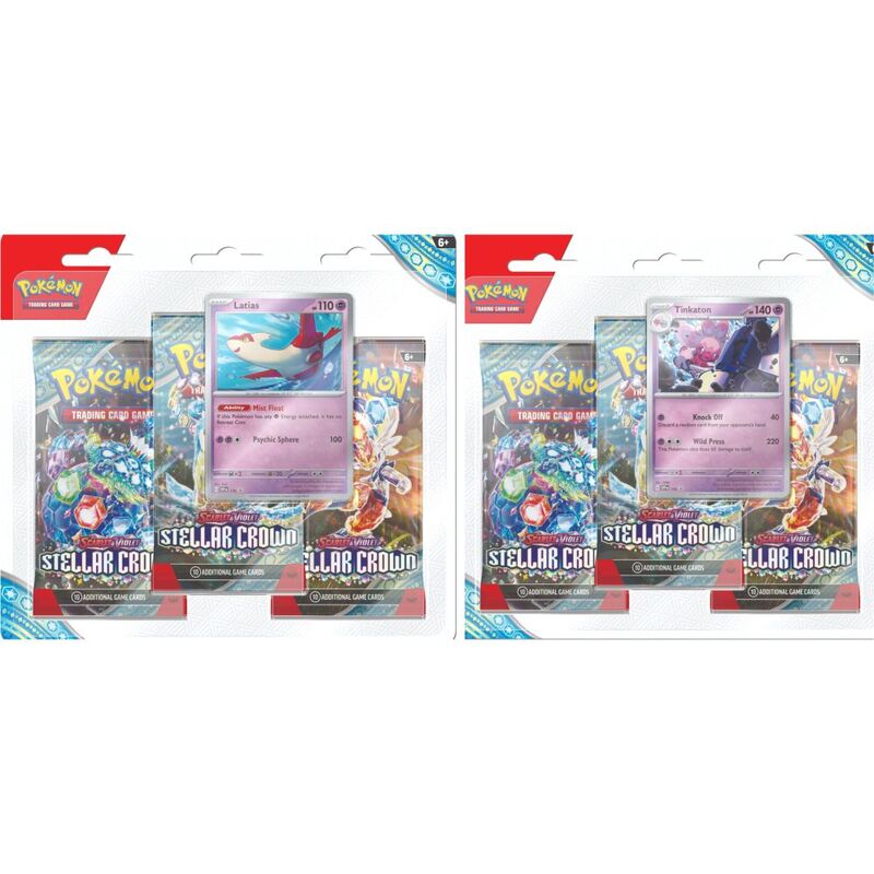 Pokemon TCG Scarlet & Violet (SV07) Stellar Crown 3 Pack Blister Assortment