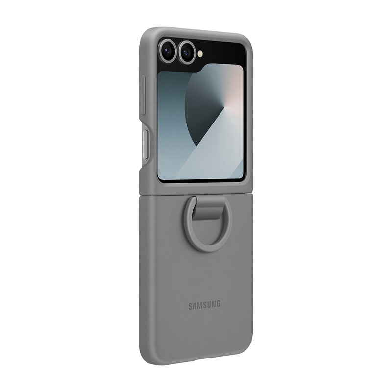 Samsung Flip6 Silicone Case With Ring - Gray