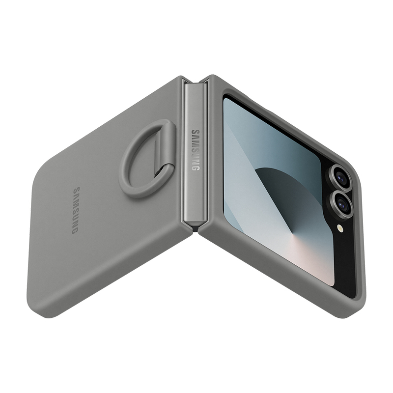 Samsung Flip6 Silicone Case With Ring - Gray