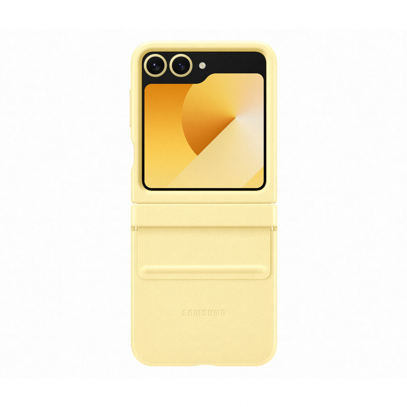 Samsung Flip6 Flap Vegan Leather Case - Yellow