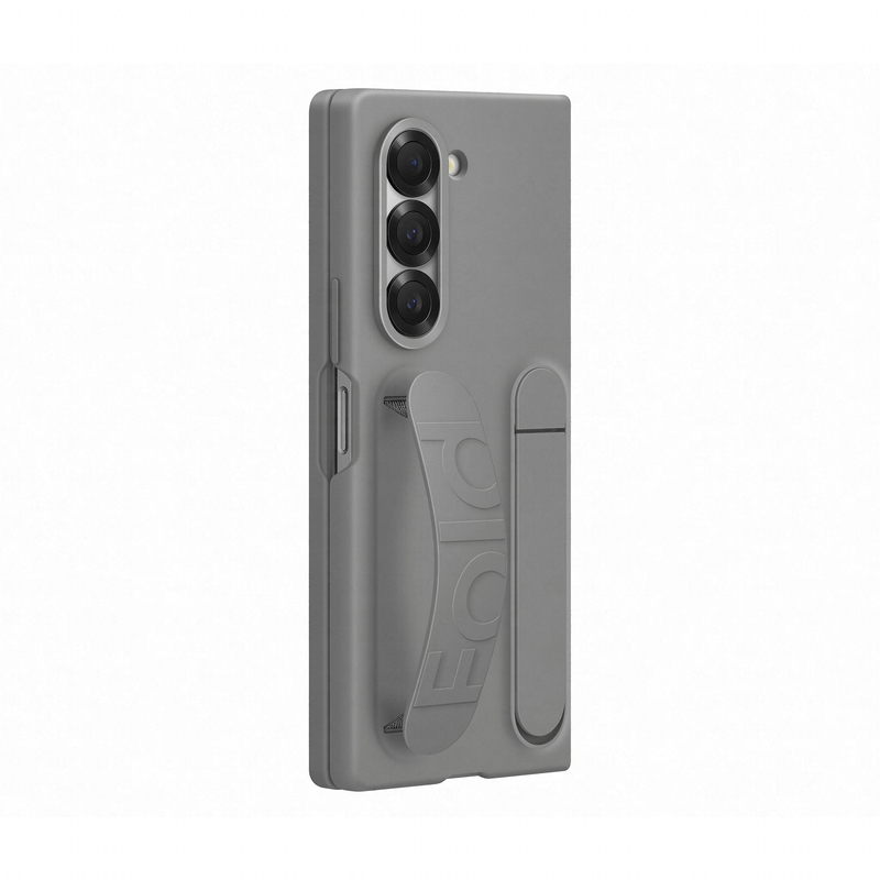 Samsung Fold6 Silicone Grip Case With Stand - Gray