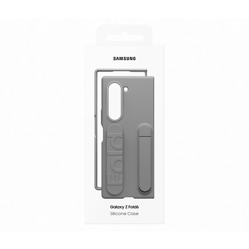 Samsung Fold6 Silicone Grip Case With Stand - Gray