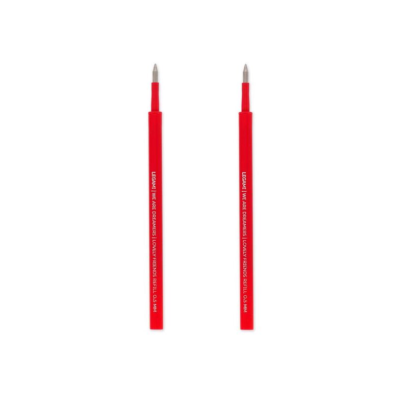 Legami Set of 2 Refills for Gel Pen - Lovely Friends - Red