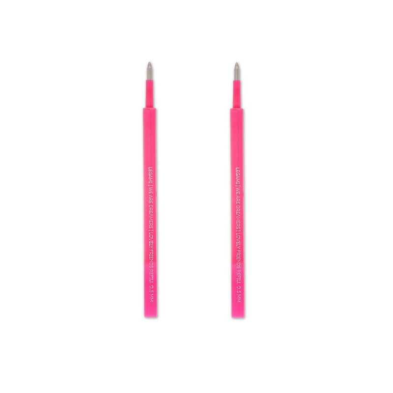 Legami Set of 2 Refills for Gel Pen - Lovely Friends - Neon Pink