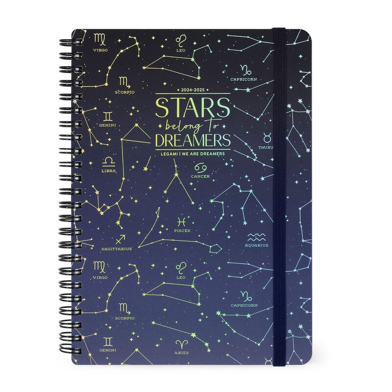 Legami Large 16-Month Weekly Spiral-Bound Diary - 2024/2025 - Stars (15 x 21 cm)