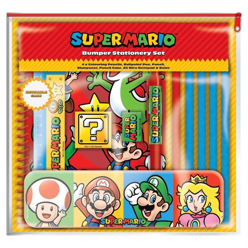 Pyramid Super Mario (Core Colour Block) Bumper Stationery Set Pyramid Super Mario (Core Colour Block) Bumper Stationery Set